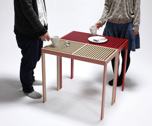 projet  u00e9tudiant table stack slit par hatsumi hirano