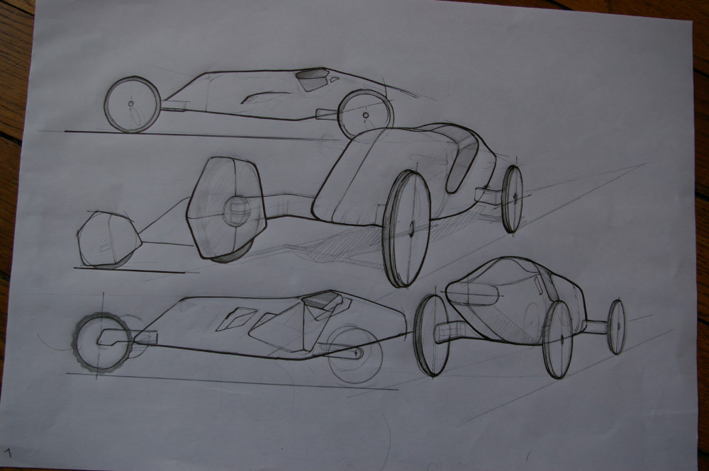 Sketch voiture bois - Orovof jouets en bois par Pierre Meriadec