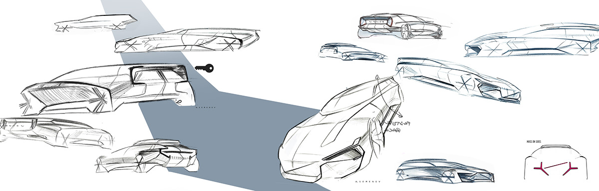 Sktech - Volvo Opulence concept car vision 2027 par Alexey Semenov