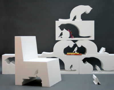 fill in the cat, table silhouette