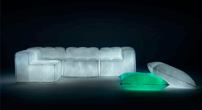 Mobilier gonflable lumineux