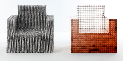 Fauteuil carrés de cuivre par kyouei design
