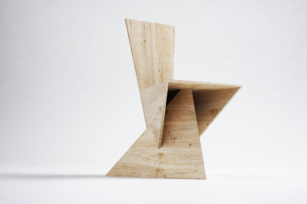 Projet étudiant : la chaise Plywood Set par Katarzyna Knebel