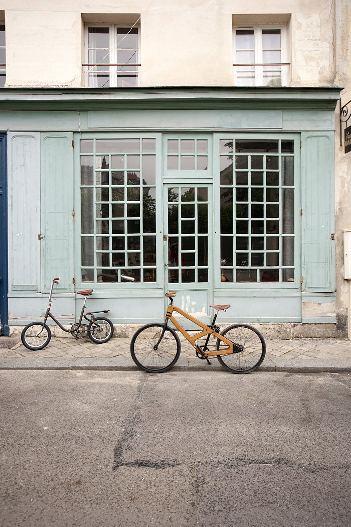 le Vélo bois - Bois et Cuir par Damien Beal
