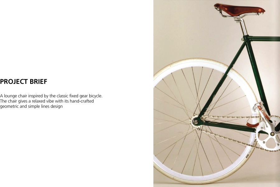 brief design - Chaise Ariel inspirée du vélo fixie par Joseph Kan