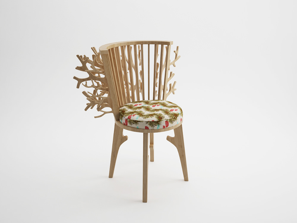 Branch chair la chaise nature par le studio Fajno