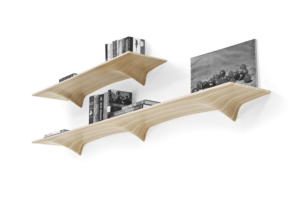 Ply Shelf étagères courbées par Matter Design