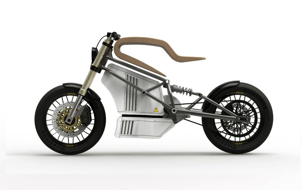 E-RAW moto électrique en bois par Martin Hulin