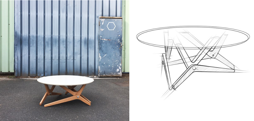 Table design Archimède par Boulon Blanc