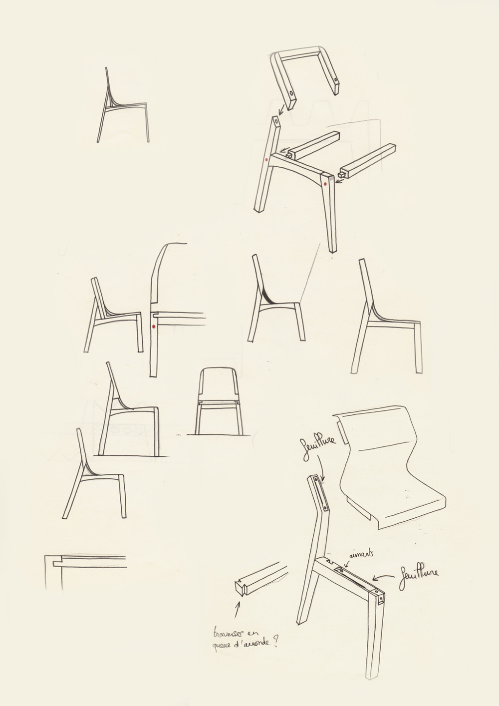 Croquis - MAGNET chaise design aimantée par Arnaud Gauthier