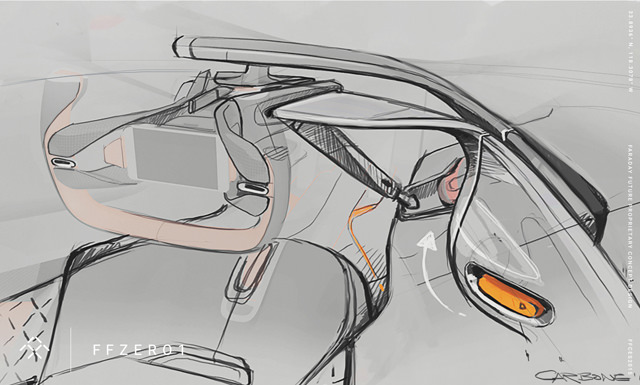 Sketches - Faraday Future FFZERO1 concept car futuriste