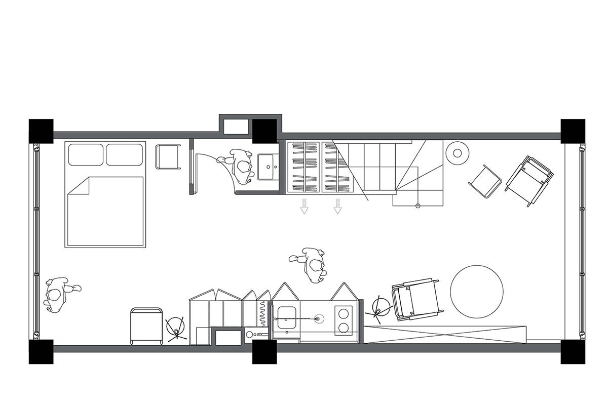 L'appartement multi-fonctionnel compact de 33m2 par le studio Bazi