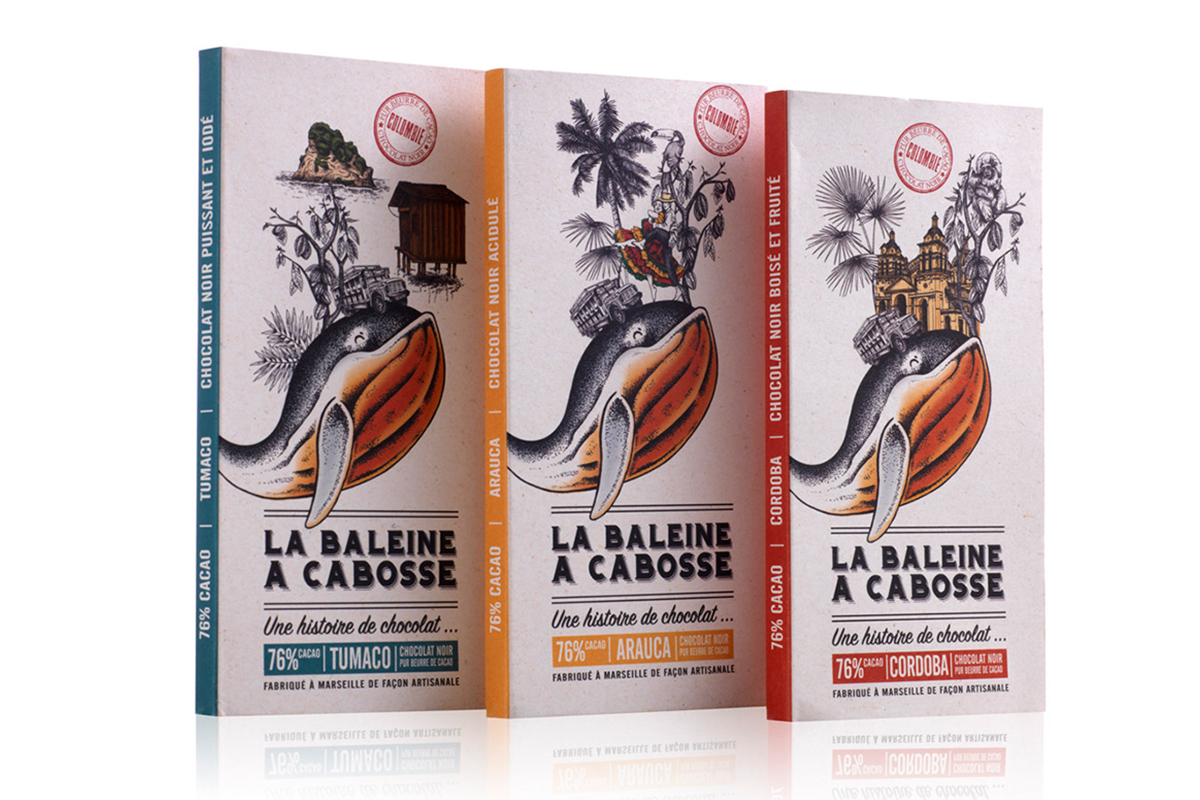 Packaging : L'histoire de La baleine à Cabosse, marque de chocolat de colombie