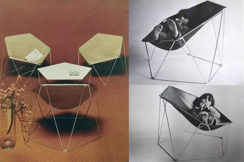 Penta 1970 : une nouvelle vie pour le mobilier pentagonal de Jean-Paul Barray